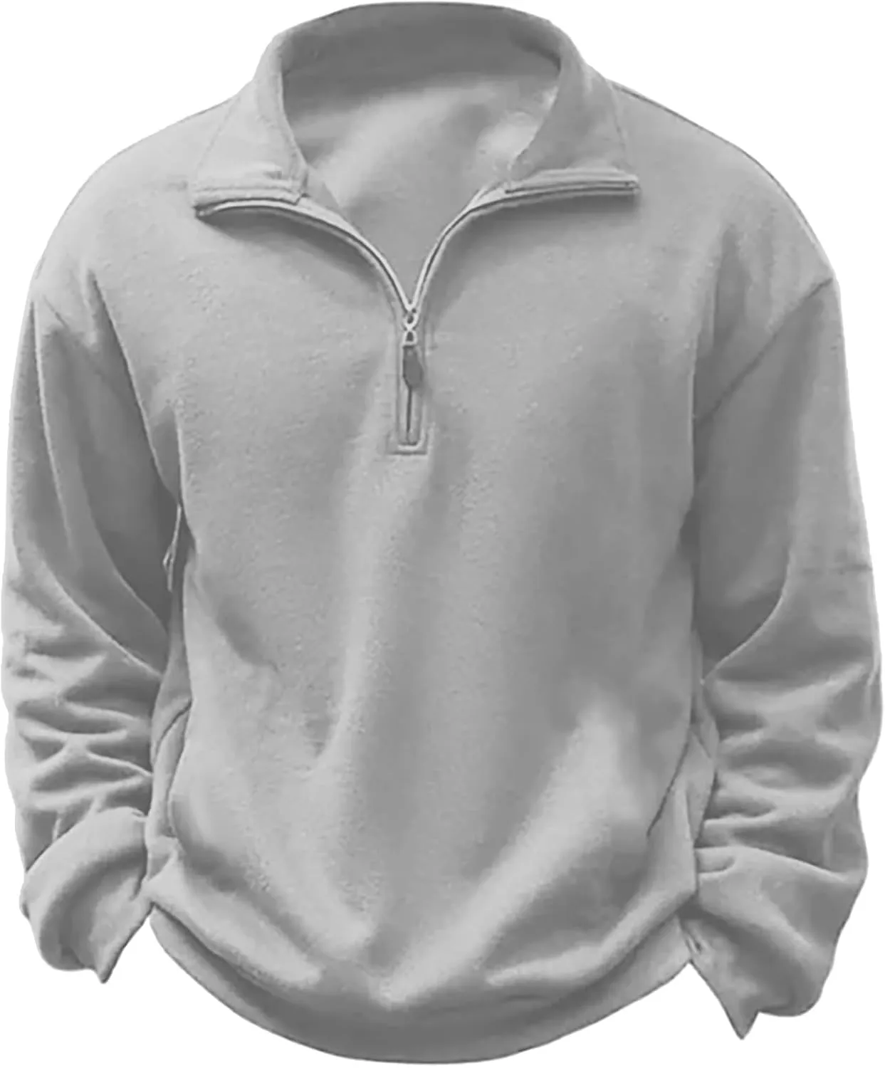 Men's Fleece Pullover, Quarter Zip Up Fleece Sweatshirt, Winter Outdoor Thermal Sweater, Polar Fleece Jacket Tops