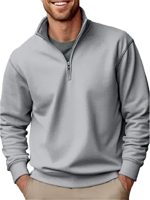 Men's Fleece Pullover, Quarter Zip Up Fleece Sweatshirt, Winter Outdoor Thermal Sweater, Polar Fleece Jacket Tops