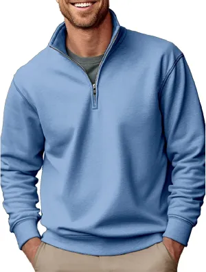Men's Fleece Pullover, Quarter Zip Up Fleece Sweatshirt, Winter Outdoor Thermal Sweater, Polar Fleece Jacket Tops