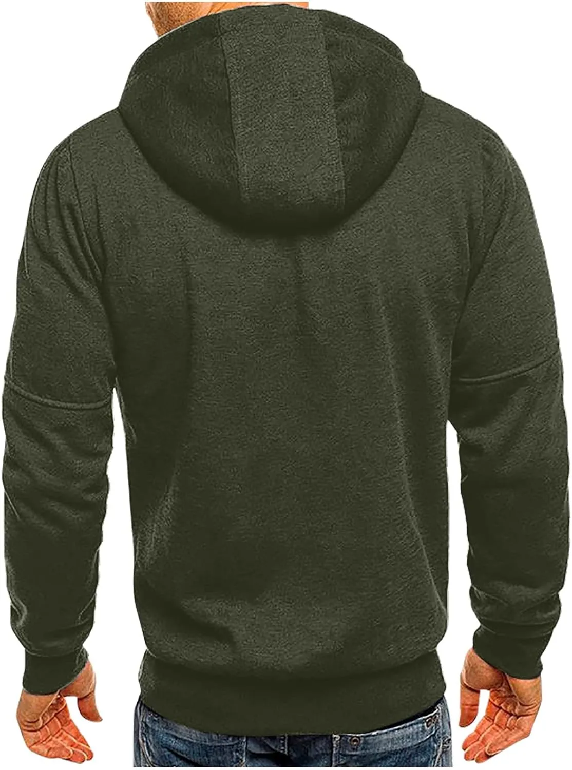 Mens Full Zip Up Hoodies Casual Heavyweight Fleece Pullover Hoodie Athletic Workout Hooded Sweatshirt with Zip Pocket