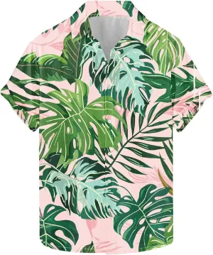 Mens Funny Floral Hawaiian Shirt Loose Fit Beach Vacation Surfing Tropical Summer Casual Outfit