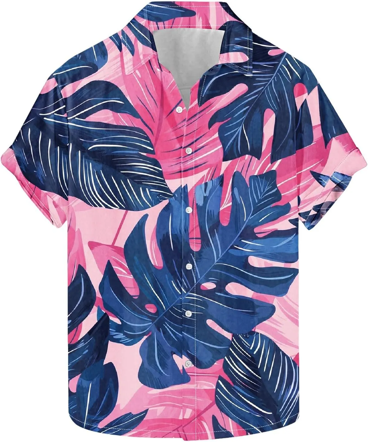 Mens Funny Floral Hawaiian Shirt Loose Fit Beach Vacation Surfing Tropical Summer Casual Outfit