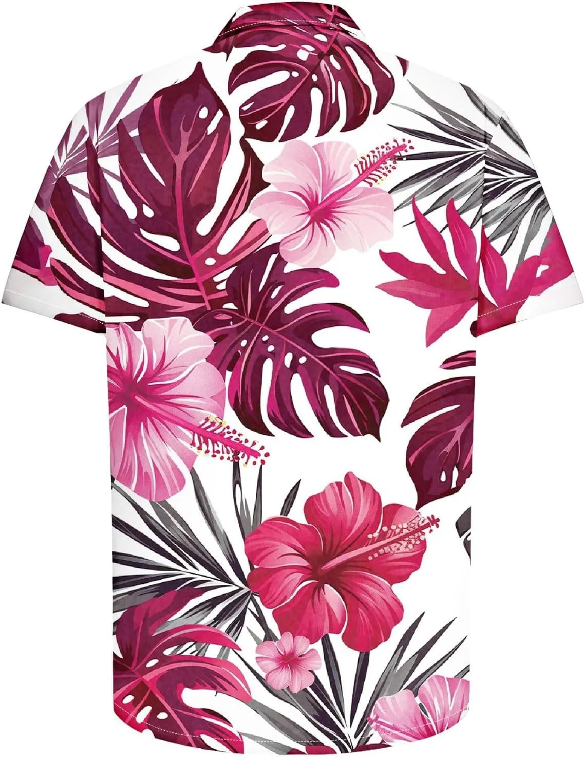 Mens Funny Floral Hawaiian Shirt Loose Fit Beach Vacation Surfing Tropical Summer Casual Outfit