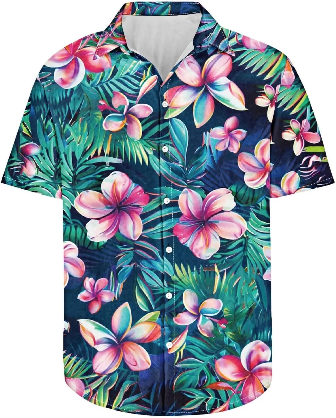Mens Funny Floral Hawaiian Shirt Loose Fit Beach Vacation Surfing Tropical Summer Casual Outfit