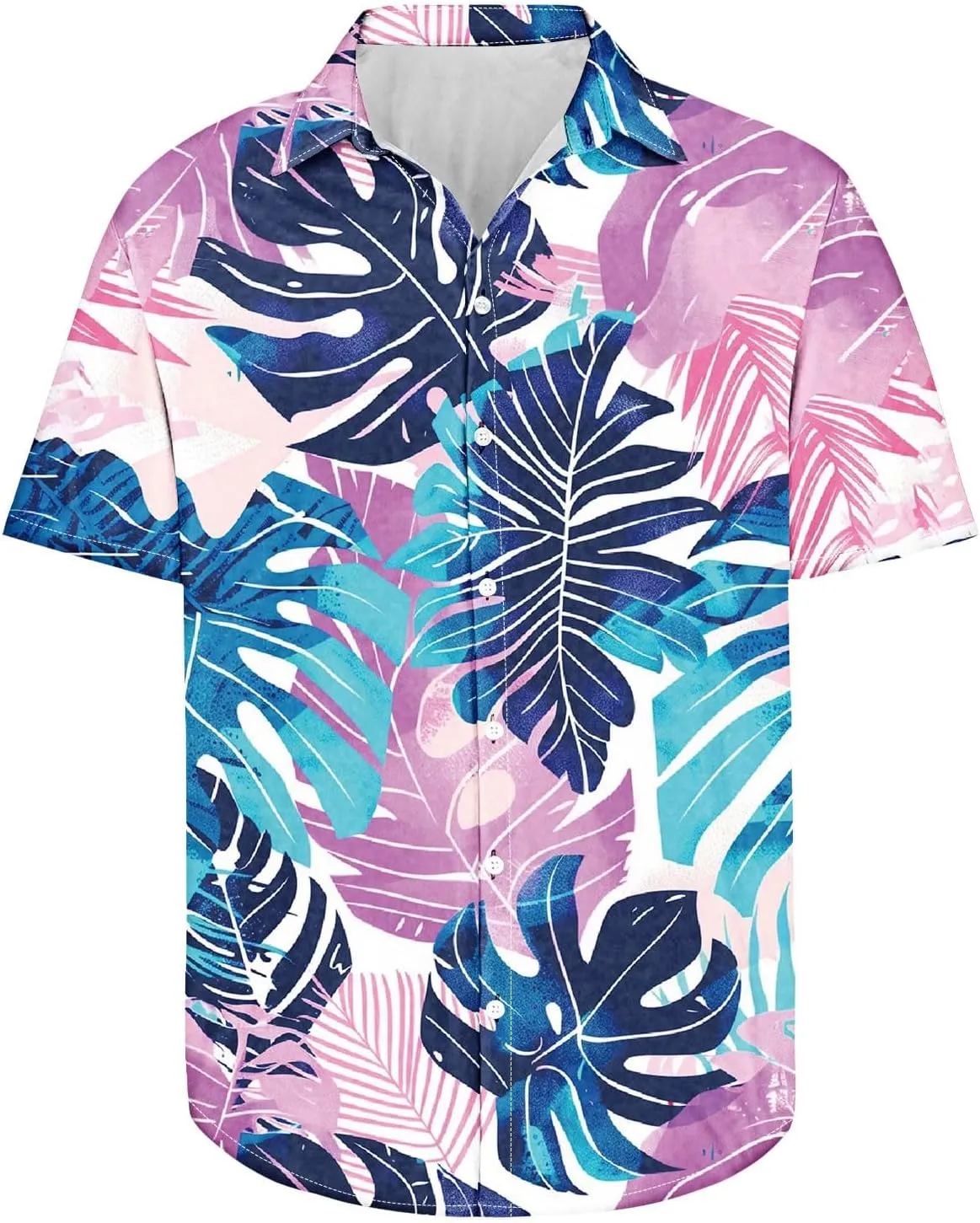 Mens Funny Floral Hawaiian Shirt Loose Fit Beach Vacation Surfing Tropical Summer Casual Outfit