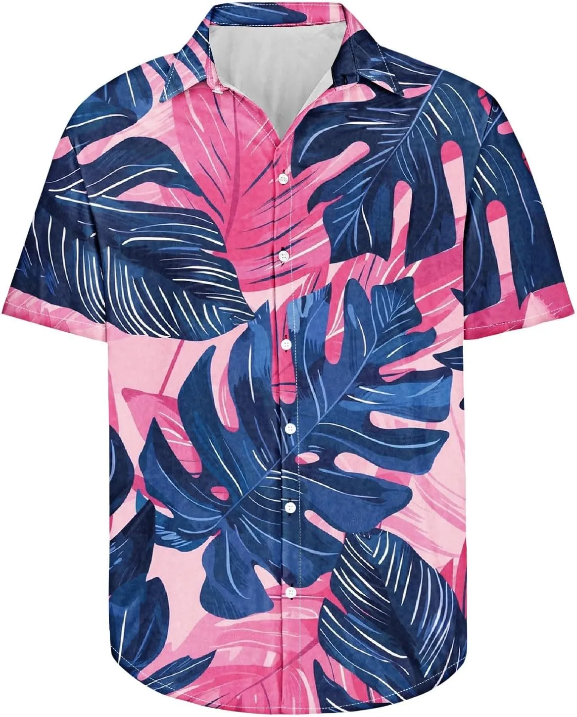 Mens Funny Floral Hawaiian Shirt Loose Fit Beach Vacation Surfing Tropical Summer Casual Outfit