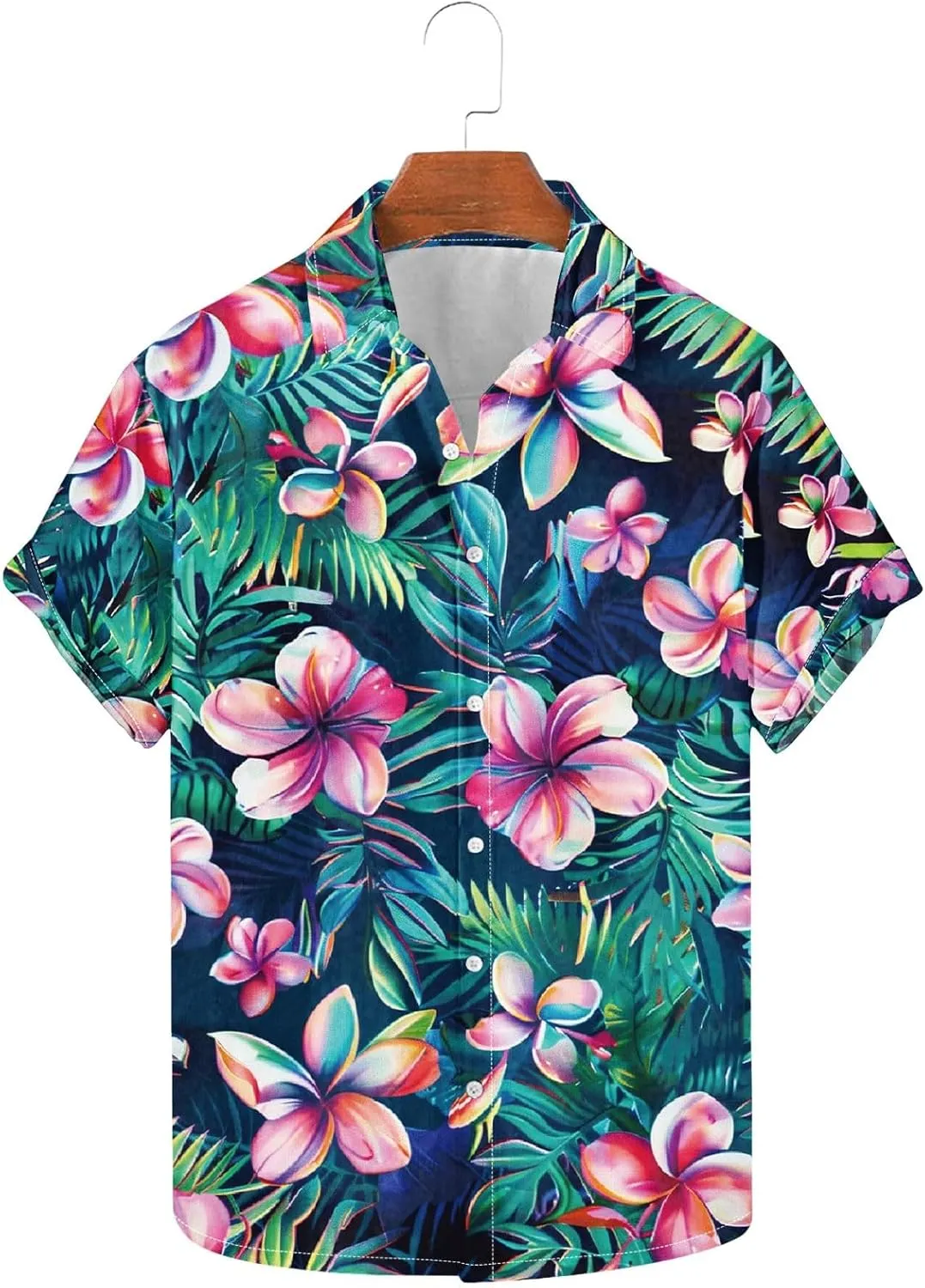 Mens Funny Floral Hawaiian Shirt Loose Fit Beach Vacation Surfing Tropical Summer Casual Outfit