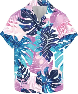 Mens Funny Floral Hawaiian Shirt Loose Fit Beach Vacation Surfing Tropical Summer Casual Outfit