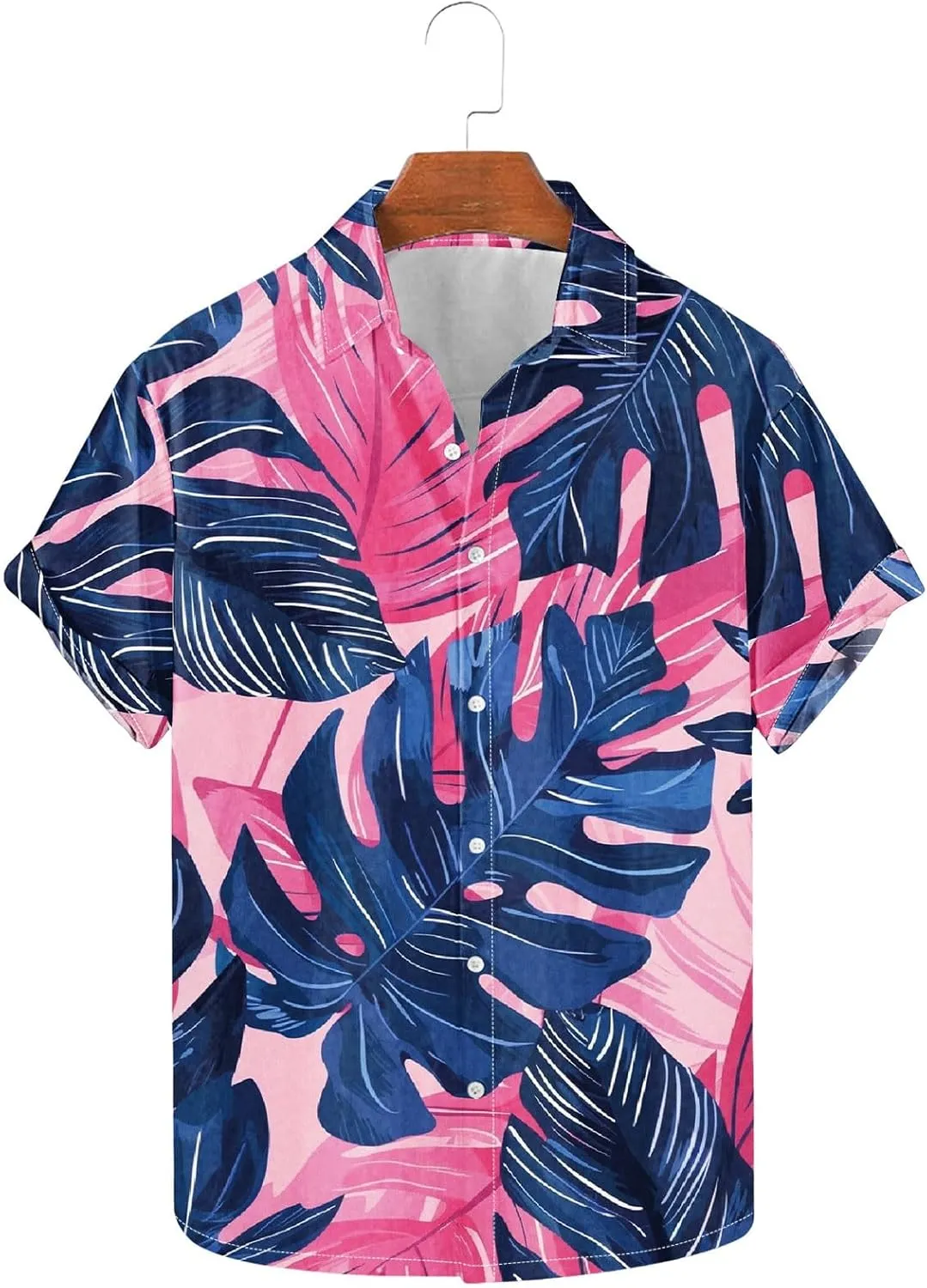 Mens Funny Floral Hawaiian Shirt Loose Fit Beach Vacation Surfing Tropical Summer Casual Outfit