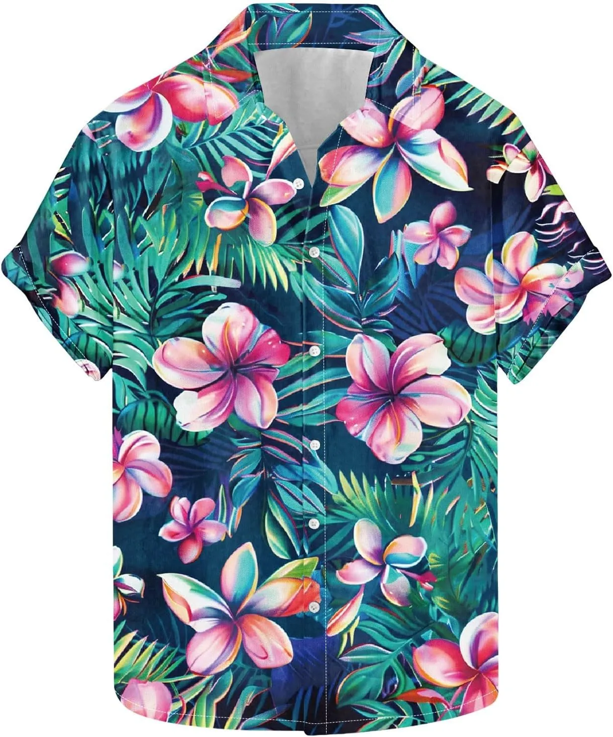 Mens Funny Floral Hawaiian Shirt Loose Fit Beach Vacation Surfing Tropical Summer Casual Outfit
