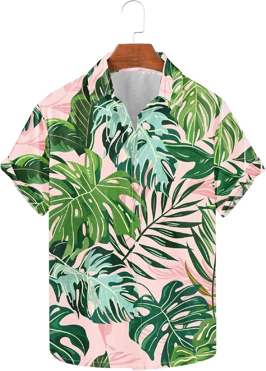 Mens Funny Floral Hawaiian Shirt Loose Fit Beach Vacation Surfing Tropical Summer Casual Outfit