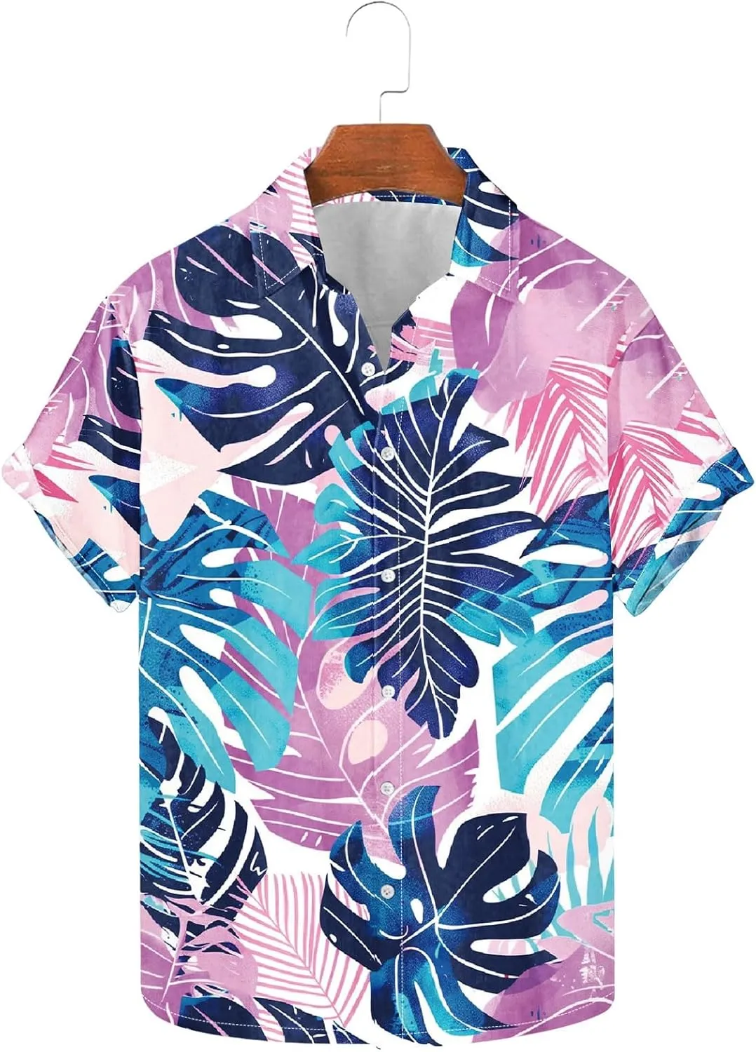 Mens Funny Floral Hawaiian Shirt Loose Fit Beach Vacation Surfing Tropical Summer Casual Outfit