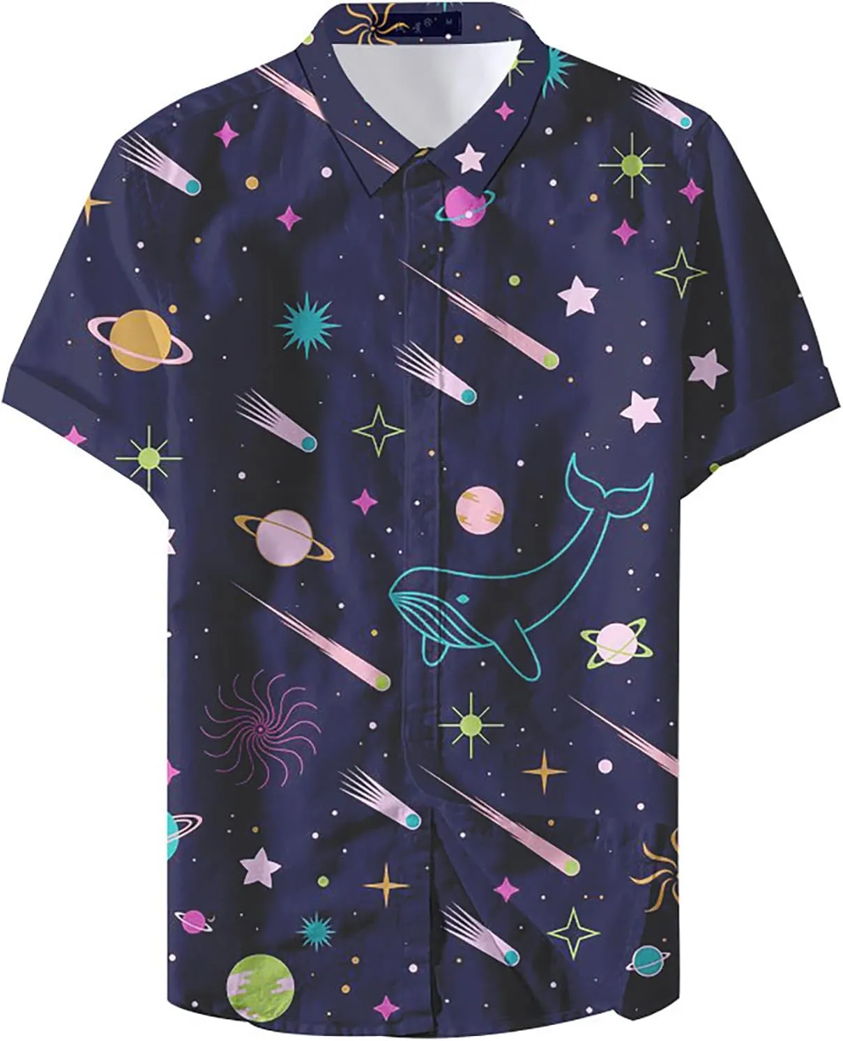 Mens Hawaiian Shirts Loose Fit Short Sleeve Button Down Breathable Lightweight Casual Tropical Beach Tops