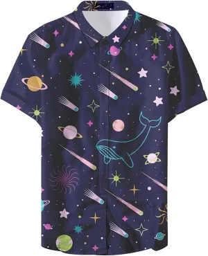 Mens Hawaiian Shirts Loose Fit Short Sleeve Button Down Breathable Lightweight Casual Tropical Beach Tops