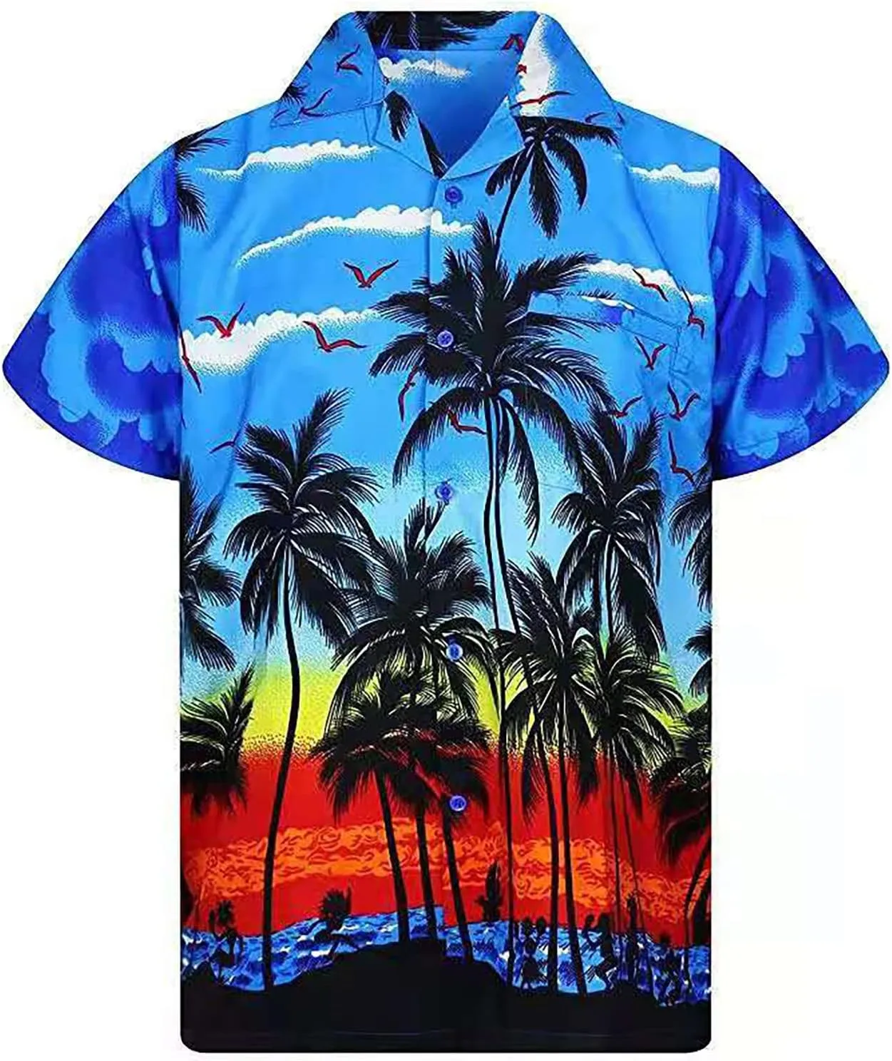 Mens Hawaiian Shirts Loose Fit Short Sleeve Button Down Breathable Lightweight Casual Tropical Beach Tops
