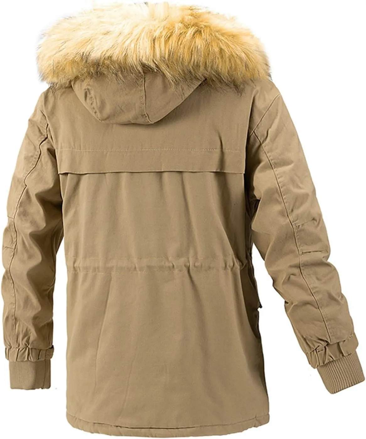 Mens Heavyweight Hooded Parka Jackets Thicken Winter Warm Military Coats Berber Fleece Lined Travel Puffer Jackets