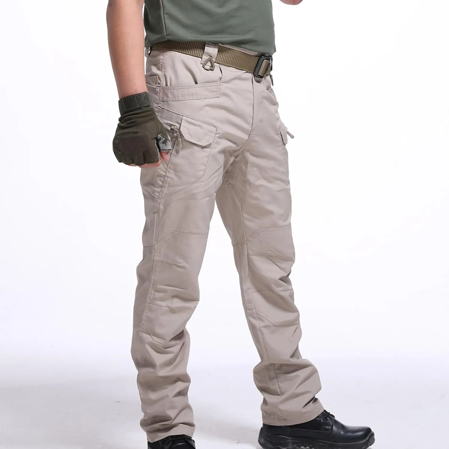 Mens Hiking Cargo Pants Multi Pockets Ripstop Stretch Waterproof Joggers Pants Outdoor Baggy Pants