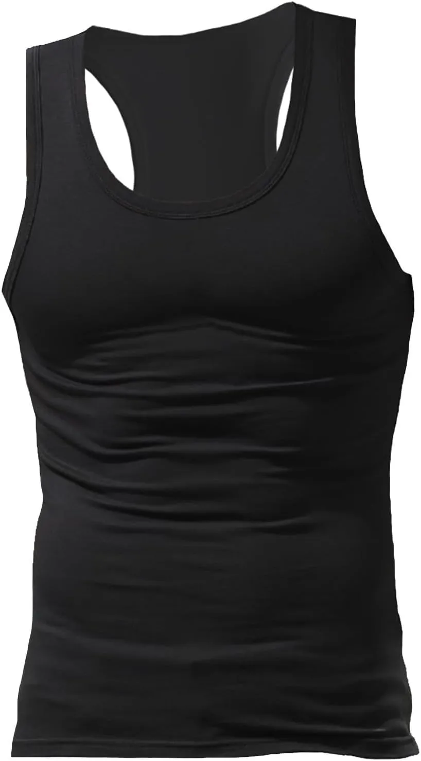 Mens Muscle Tank Tops Casual Gym Fitness Bodybuilding Athletic Sleeveless Shirts Slim Fit Cotton Big and Tall Tees