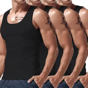 Mens Muscle Tank Tops Casual Gym Fitness Bodybuilding Athletic Sleeveless Shirts Slim Fit Cotton Big and Tall Tees
