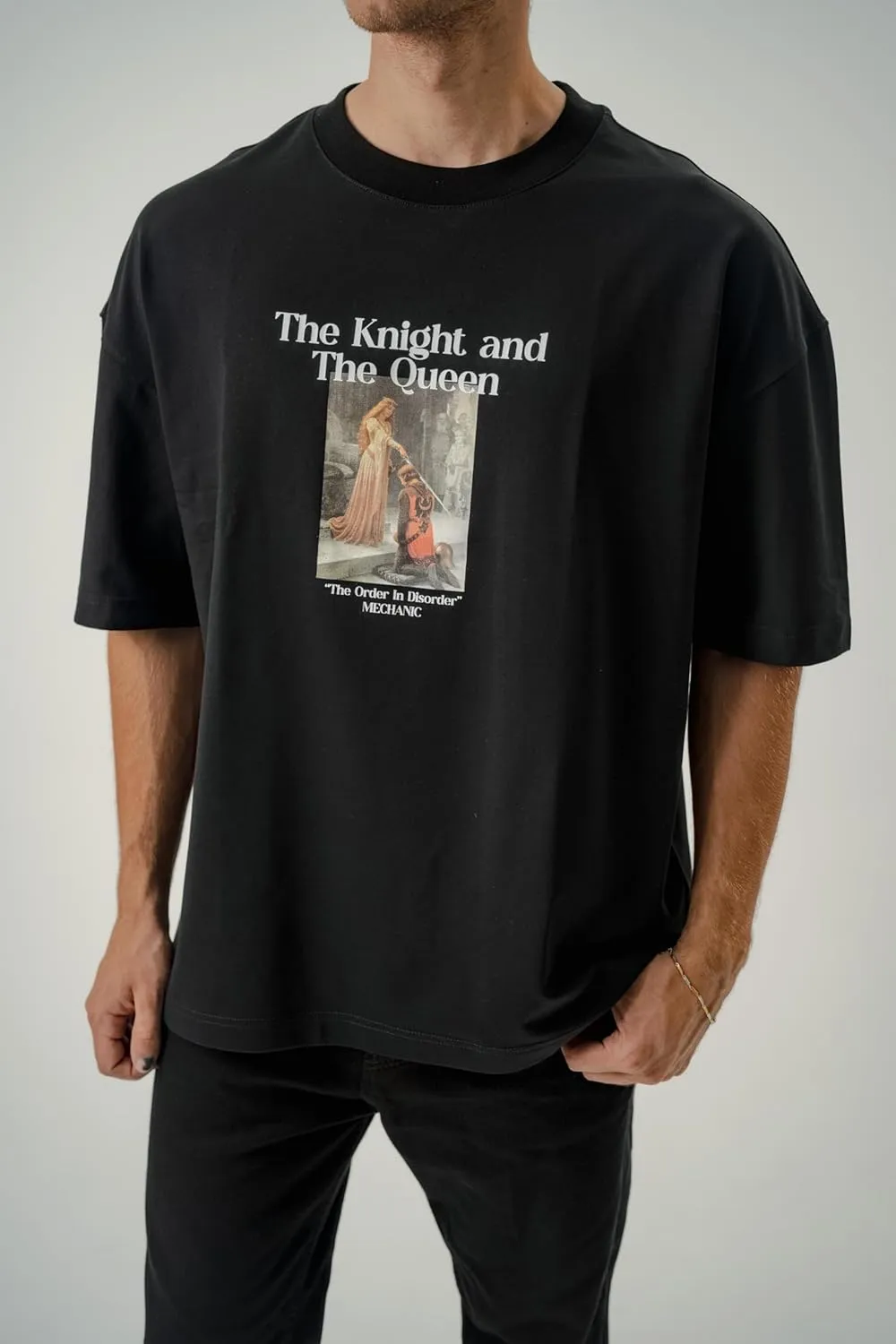 Men's Oversized T-Shirts Heavyweight Cotton Tee Crew Neck Short Sleeve T Shirts Loose Fit Basic Essential Soft Classic Tees
