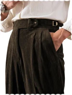 Men's Pants Corduroy Tailored Classic Fit Winter Stretchy Casual Corduroy Dress Pants