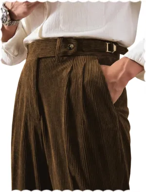 Men's Pants Corduroy Tailored Classic Fit Winter Stretchy Casual Corduroy Dress Pants