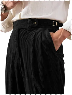 Men's Pants Corduroy Tailored Classic Fit Winter Stretchy Casual Corduroy Dress Pants
