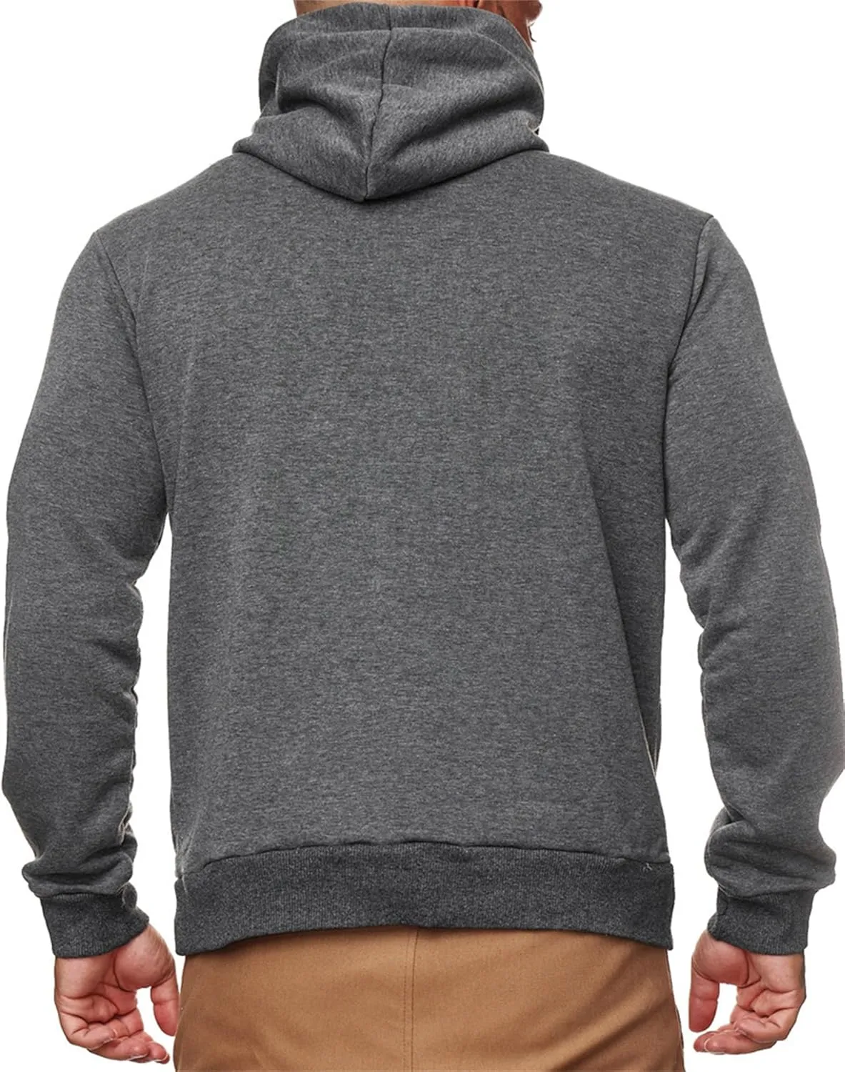 Men's Pullover Hoodies Winter Face Mask Hooded Sweatshirts Drawstring Long Sleeve Casual Warm Fleece Coat with Pockets