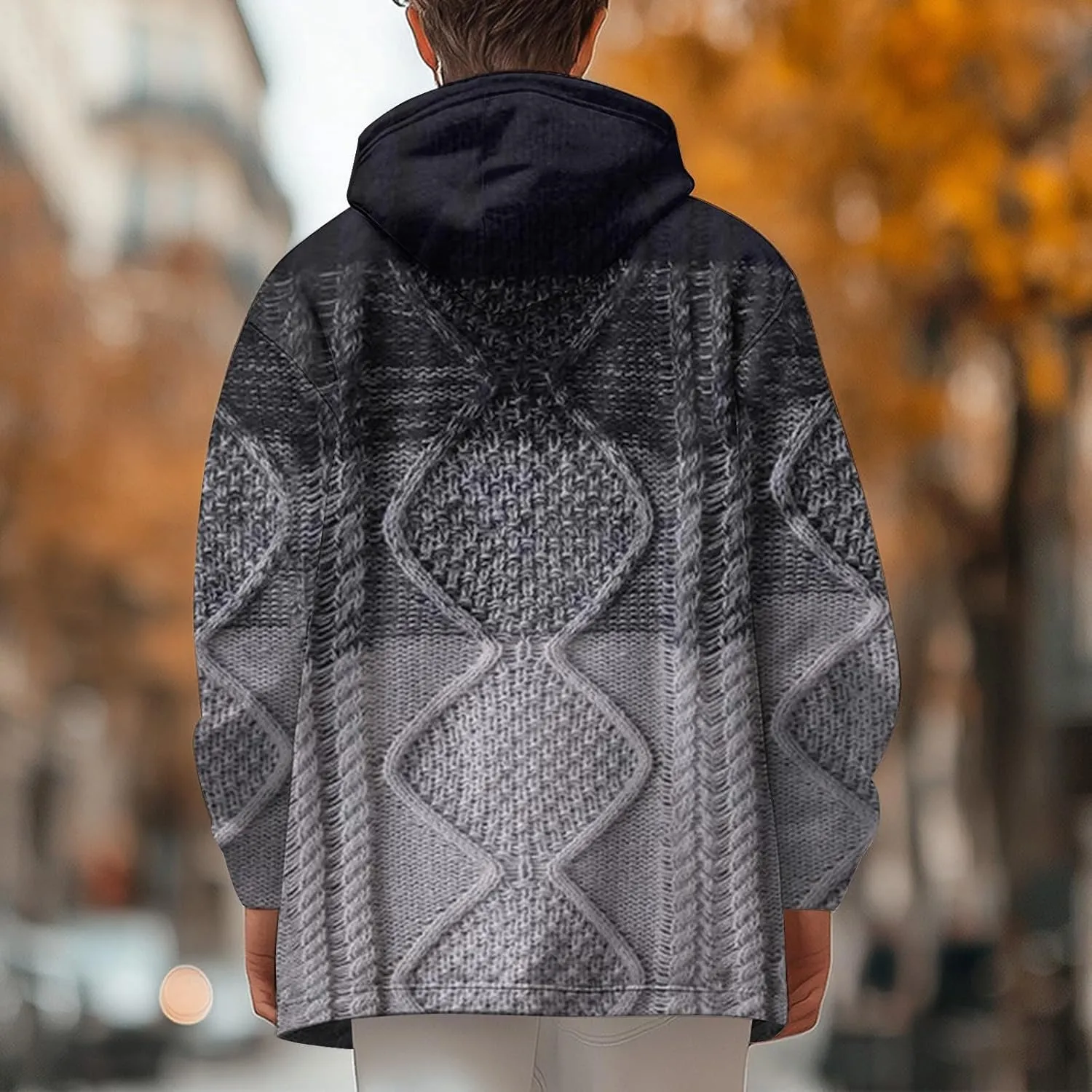 Mens Sherpa Hoodie Full-Zip Thermal Fleece Hooded Winter Thick Heavyweight Hoodies