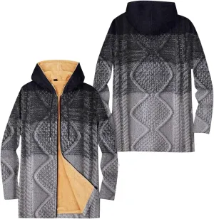 Mens Sherpa Hoodie Full-Zip Thermal Fleece Hooded Winter Thick Heavyweight Hoodies