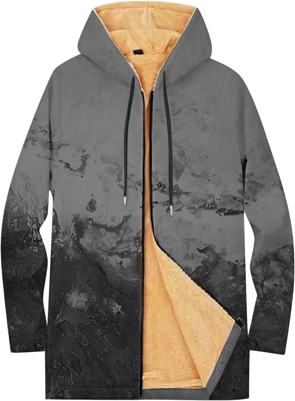 Mens Sherpa Hoodie Zip Up Winter Warm Hoodies Thick Fleece Heavyweight Hooded