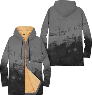 Mens Sherpa Hoodie Zip Up Winter Warm Hoodies Thick Fleece Heavyweight Hooded