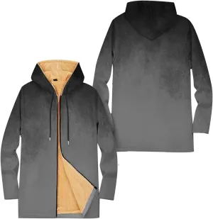 Mens Sherpa Lined Hoodie Full-Zip Fleece Thick Hoodies Heavyweight Thermal Warm Sweatshirt
