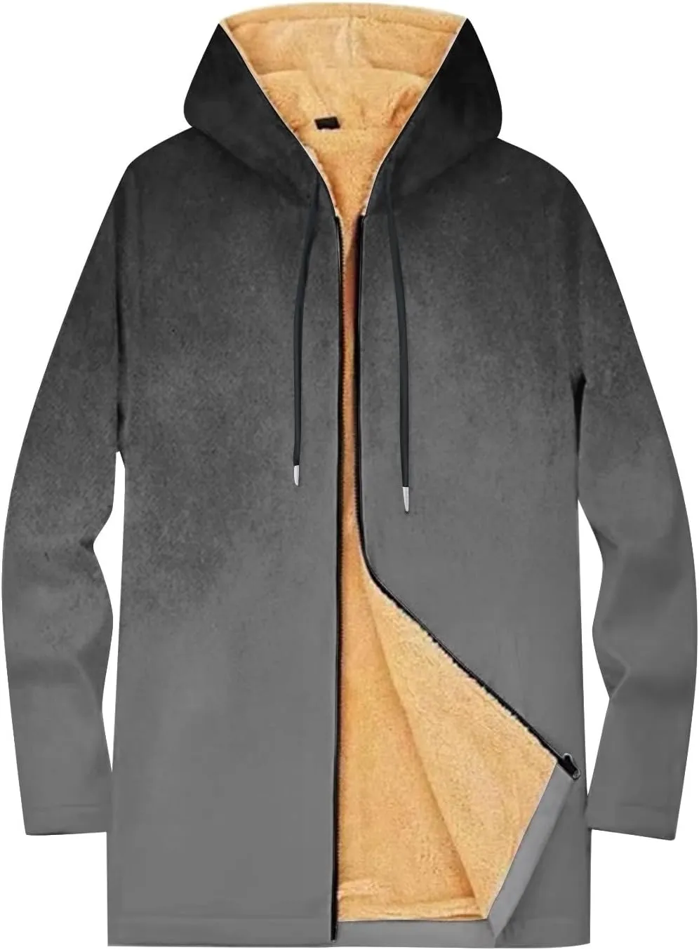 Mens Sherpa Lined Hoodie Full-Zip Fleece Thick Hoodies Heavyweight Thermal Warm Sweatshirt