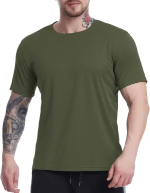 Mens Short Sleeve T-Shirts Casual Solid Color Big and Tall Loose Fit T Shirts Quick Dry Breathable Thin Sweat Shirt
