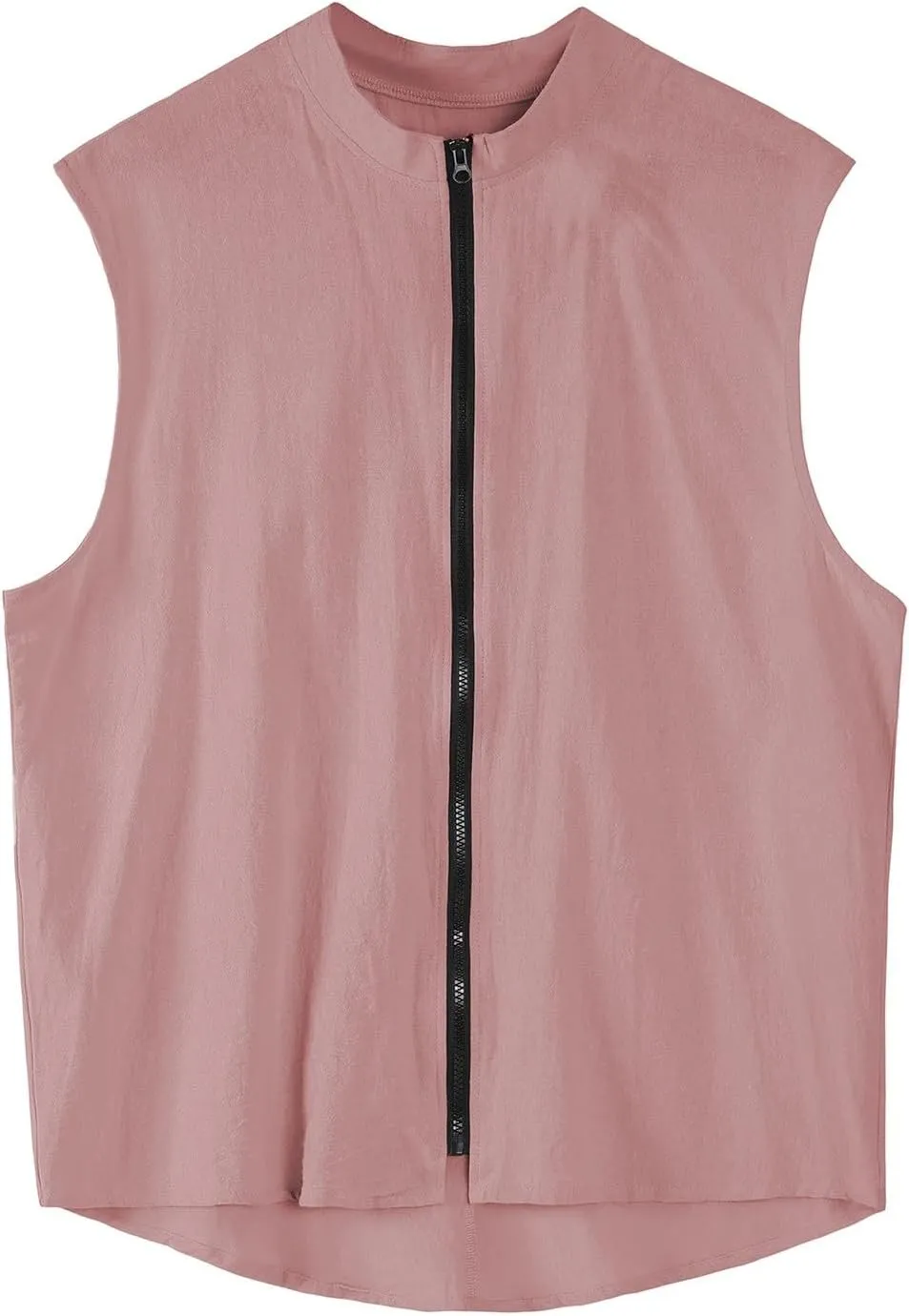 Men's Summer Beach Tank Tops Sleeveless Zip Up Gym Bodybuilding Fitness Workout Muscle Shirt Casual Textured Tanks