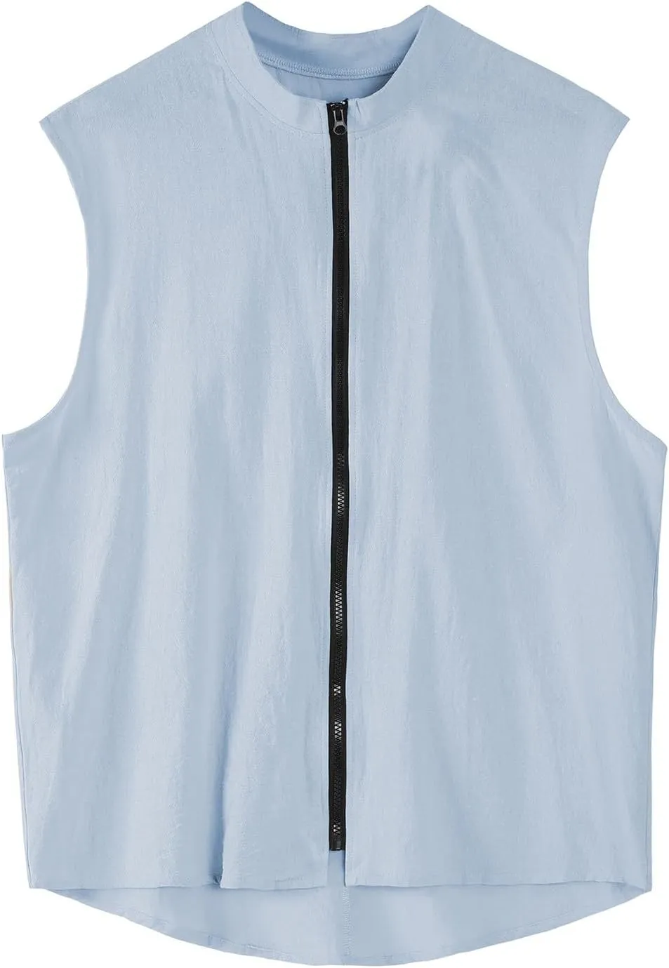Men's Summer Beach Tank Tops Sleeveless Zip Up Gym Bodybuilding Fitness Workout Muscle Shirt Casual Textured Tanks