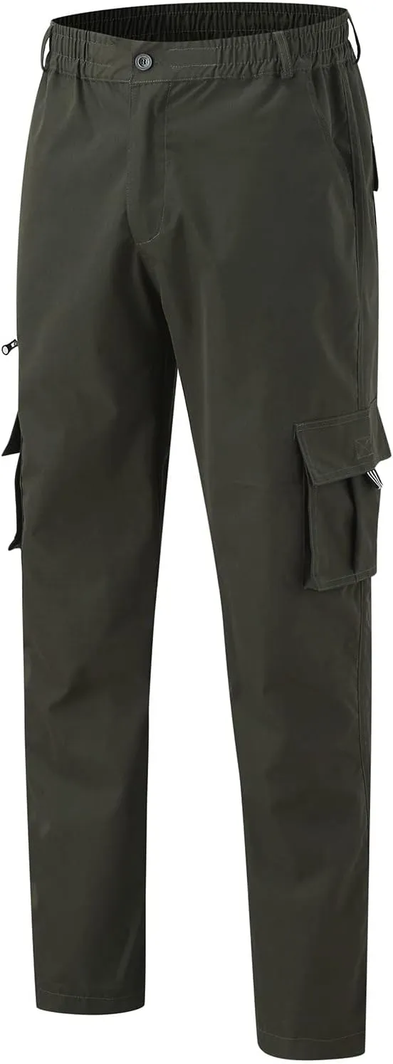 Mens Tactical Cargo Pants Mens Casual Pants Elastic Waist Restaurant Pants for Mens Lounge Sweatpants Camp Pants