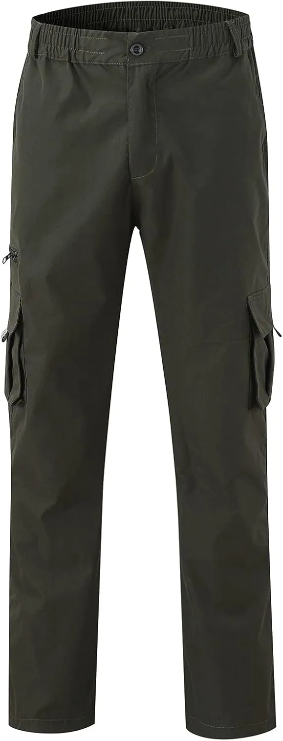 Mens Tactical Cargo Pants Mens Casual Pants Elastic Waist Restaurant Pants for Mens Lounge Sweatpants Camp Pants