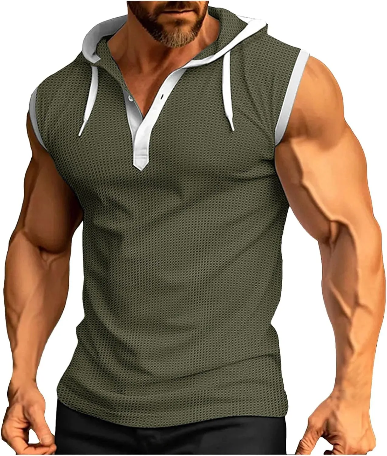 Mens Tank Top Hoodie Men's Sleeveless Zip Up Hooded Workout Tank Tops Muscle T Shirt Vests Jacket