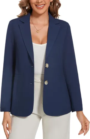 MINTLIMIT Womens Casual Linen Cotton Blazers Long Sleeve Button Front Notch Lapel Work Office Blazer Jackets with Pockets