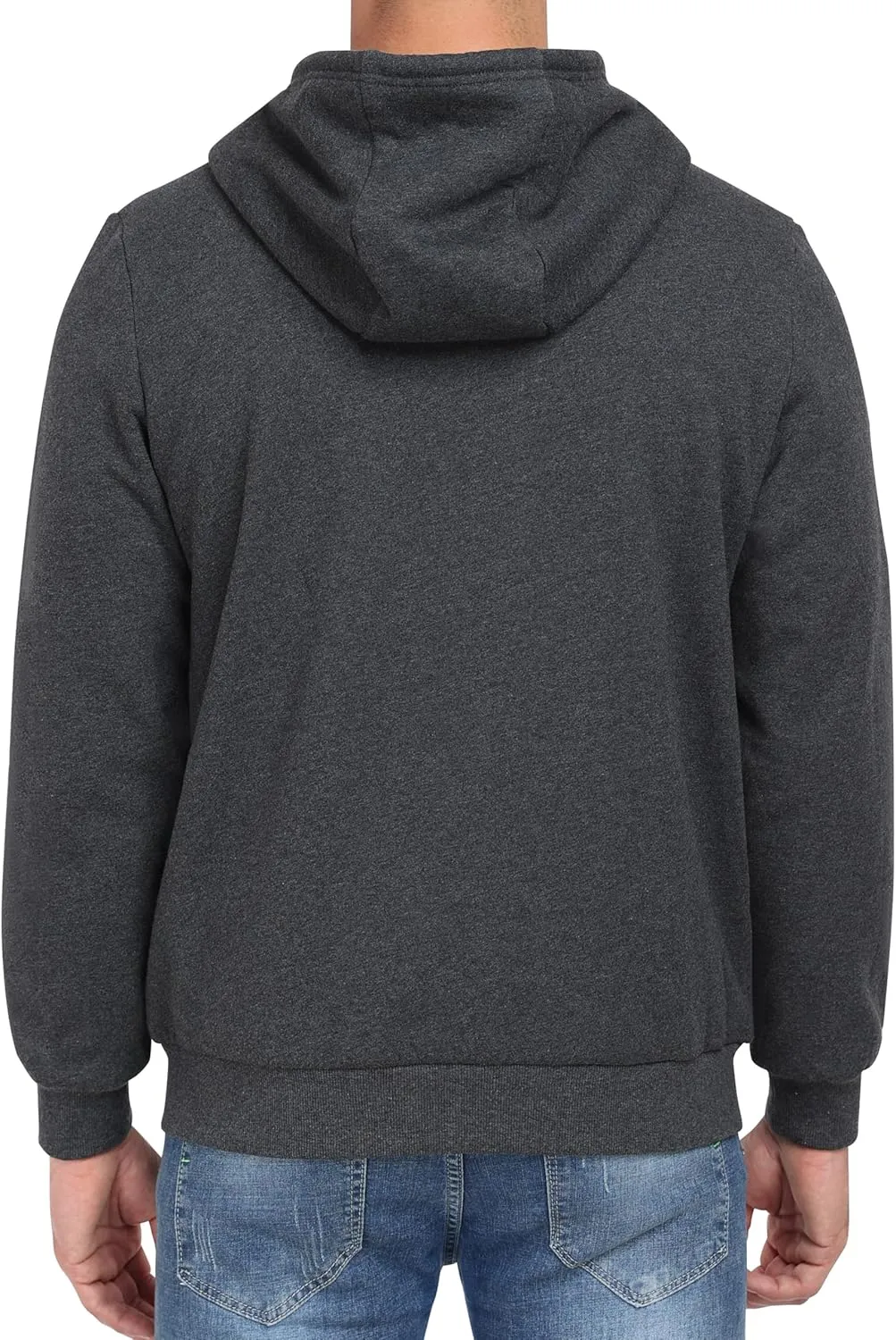 MoFiz Men's Fleece Sherpa Lined Hoodies Heavyweight Full Zip Hoodies for Men