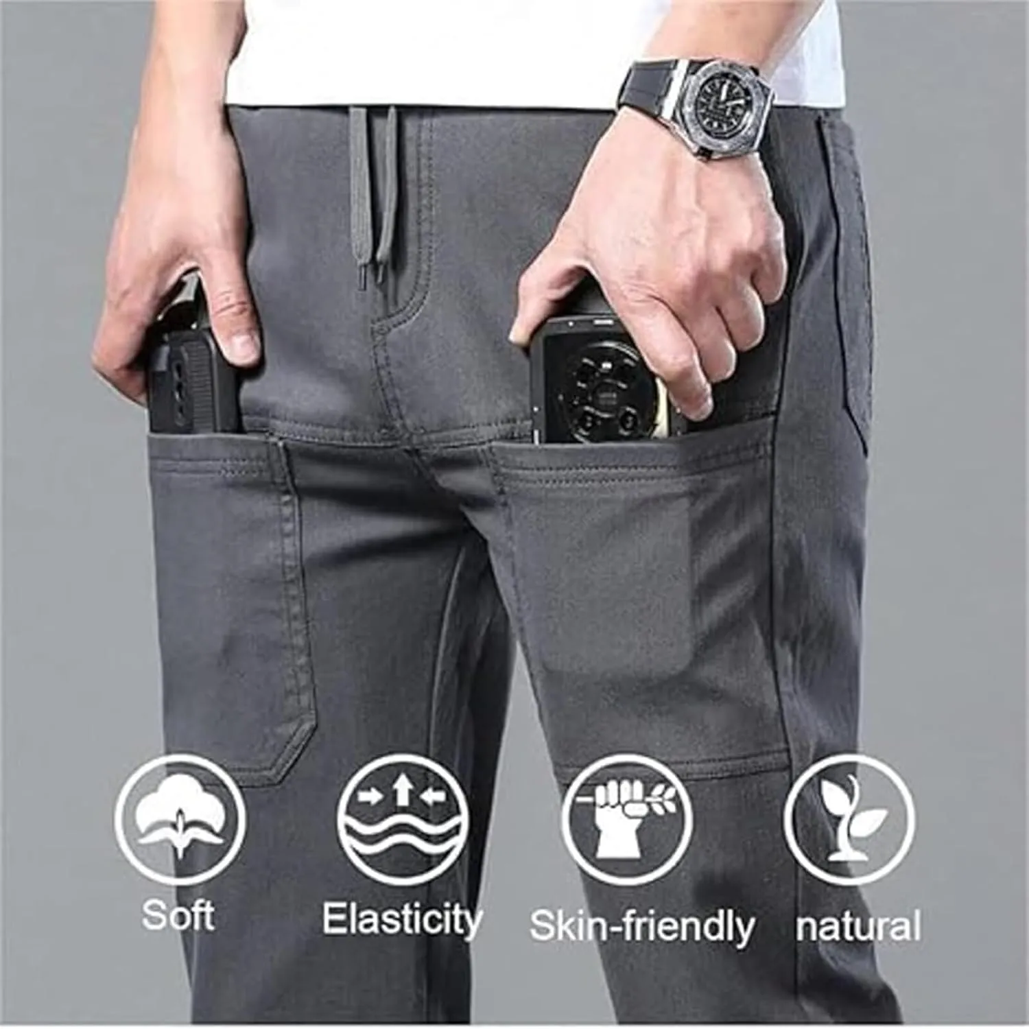 Multipants – High Stretch Multi-Pocket Cargo Pants, Mens Multipants Stretch Cargo Pants