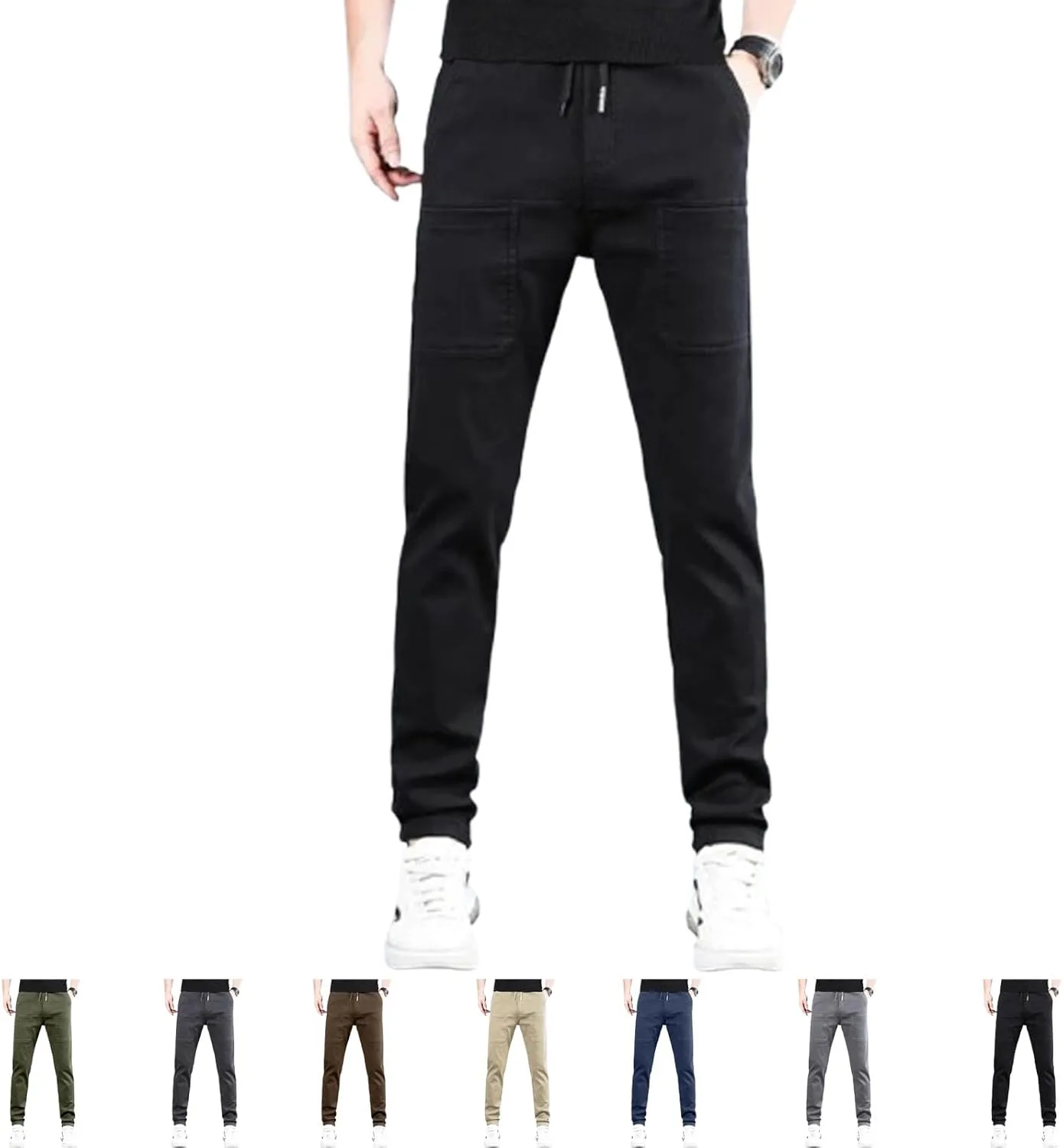 Multipants - High Stretch Multi-Pocket Durable Cargo Pants, Casual High Stretch Pants, Drawstring Elastic Waist Pants
