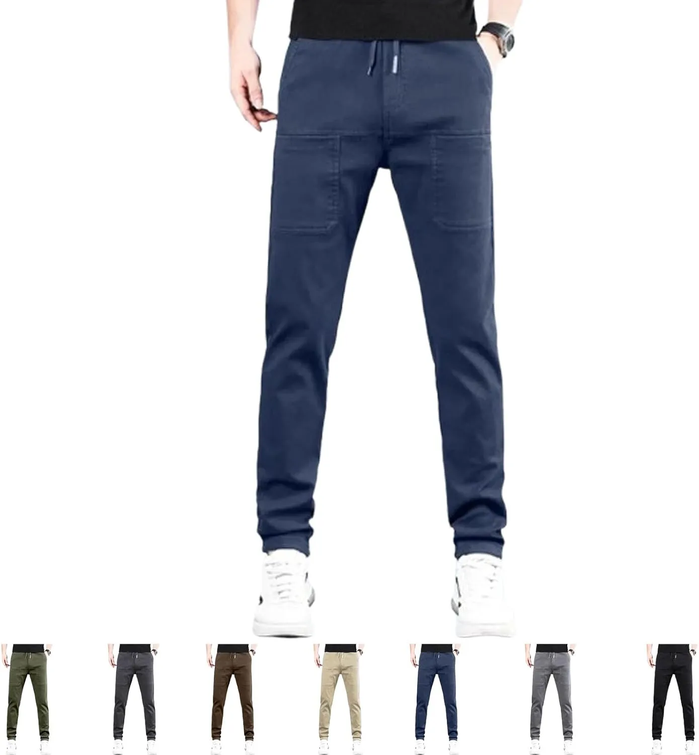 Multipants - High Stretch Multi-Pocket Durable Cargo Pants, Casual High Stretch Pants, Drawstring Elastic Waist Pants