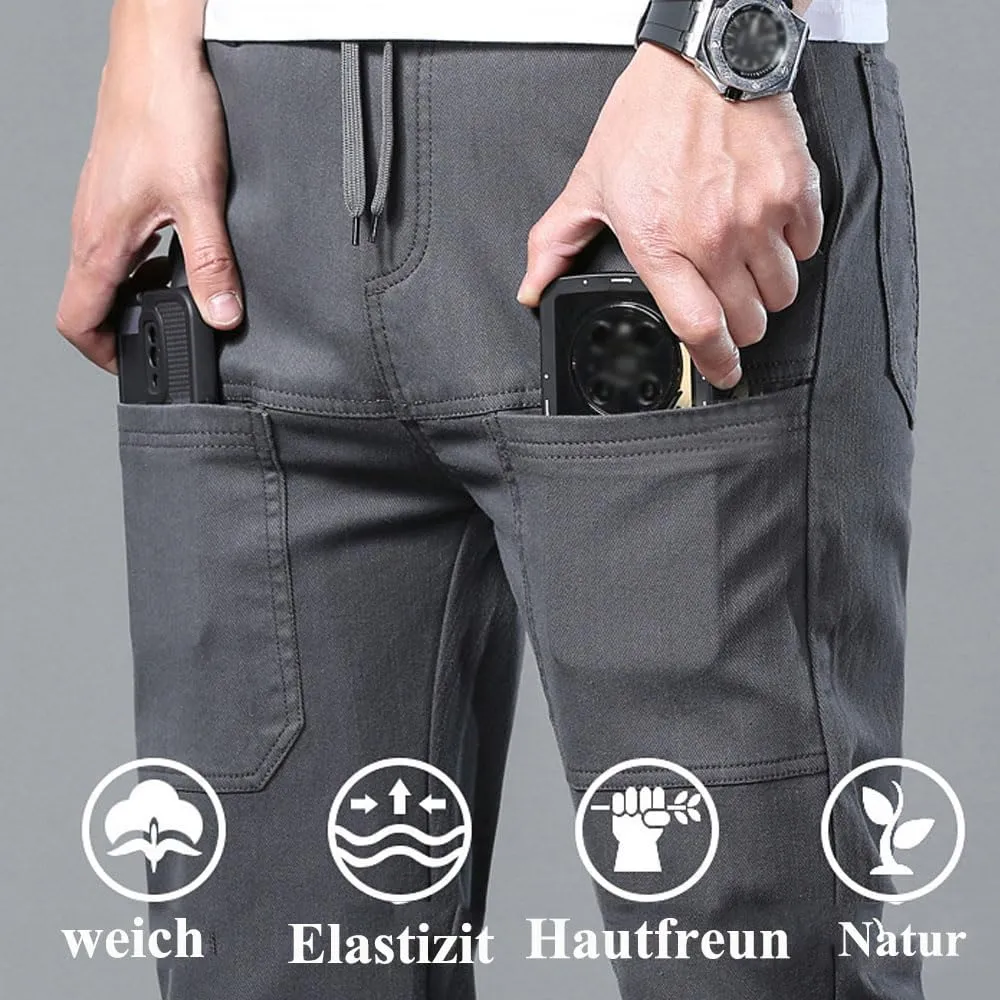 Multipants - High Stretch Multi-Pocket Durable Cargo Pants, Casual High Stretch Pants, Drawstring Elastic Waist Pants
