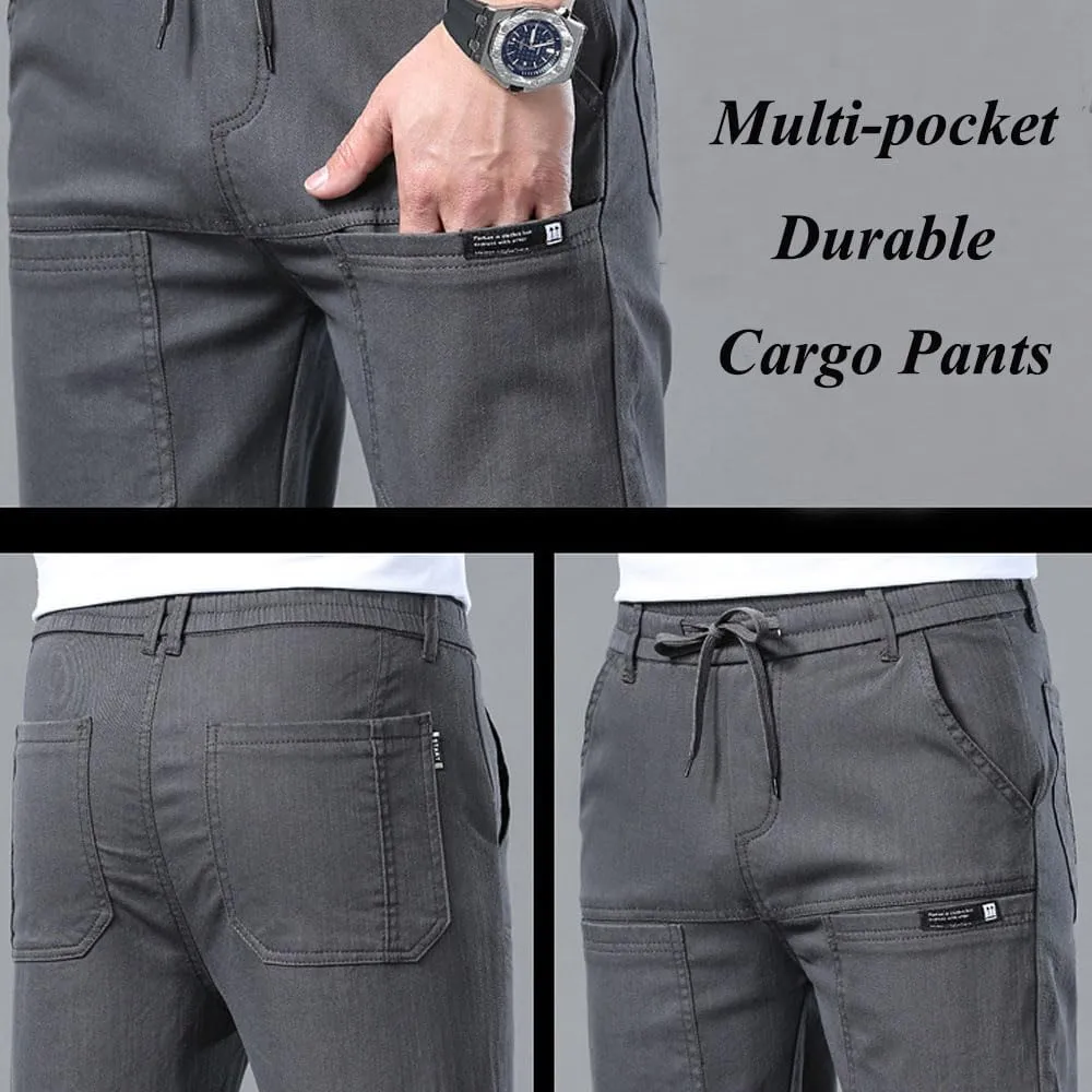 Multipants - High Stretch Multi-Pocket Durable Cargo Pants, Casual High Stretch Pants, Drawstring Elastic Waist Pants
