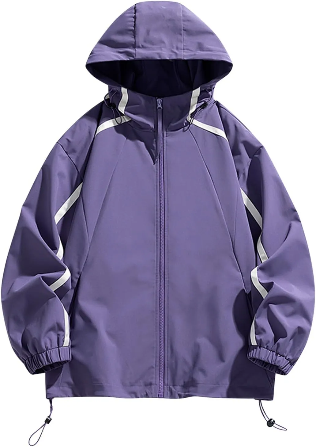 NATHGAM Men's Casual Hooded Jacket Loose Fit Long Sleeve Oversized Heavyweight Waterproof Work Windbreaker with Zipper Pocket