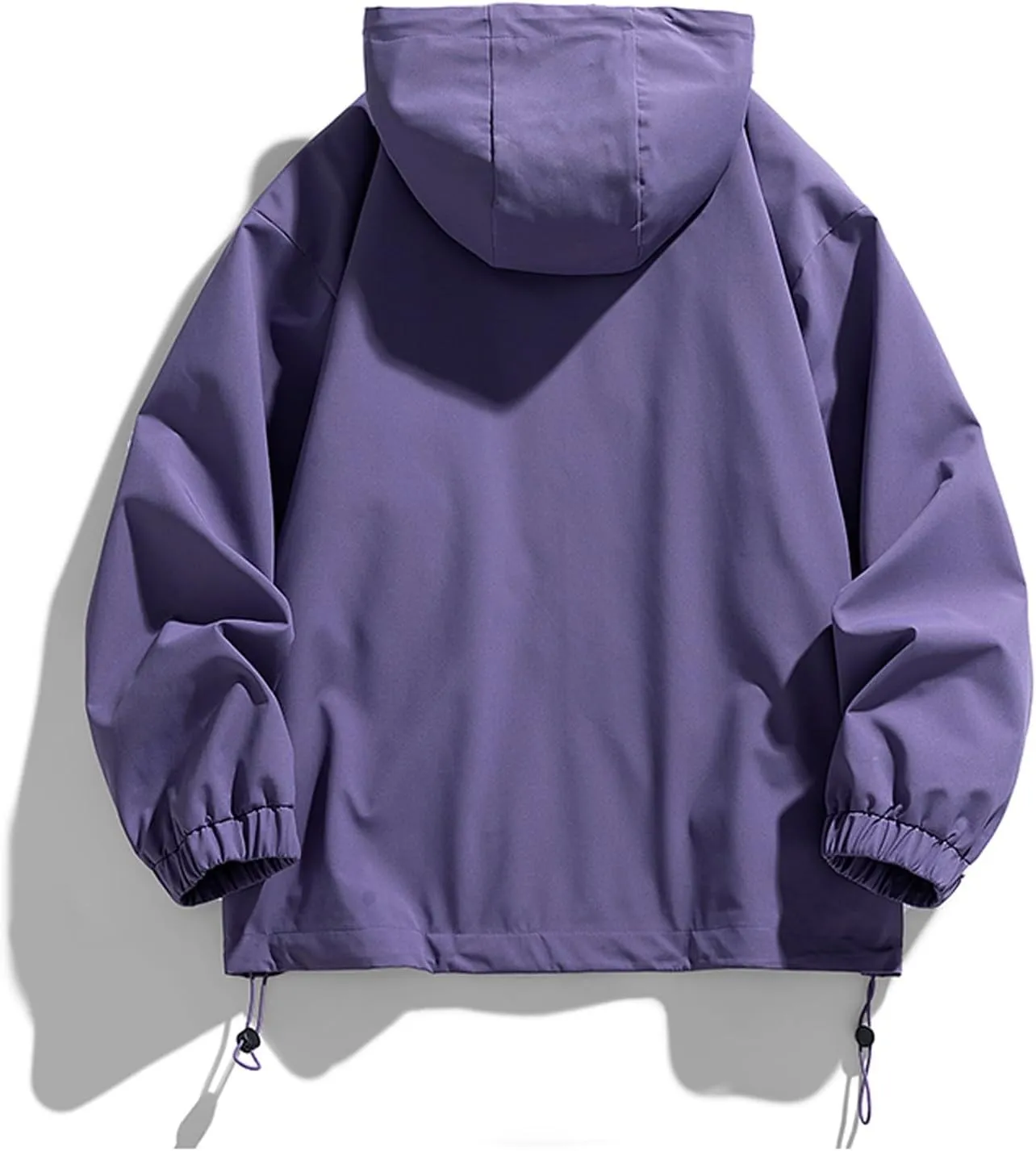 NATHGAM Men's Casual Hooded Jacket Loose Fit Long Sleeve Oversized Heavyweight Waterproof Work Windbreaker with Zipper Pocket