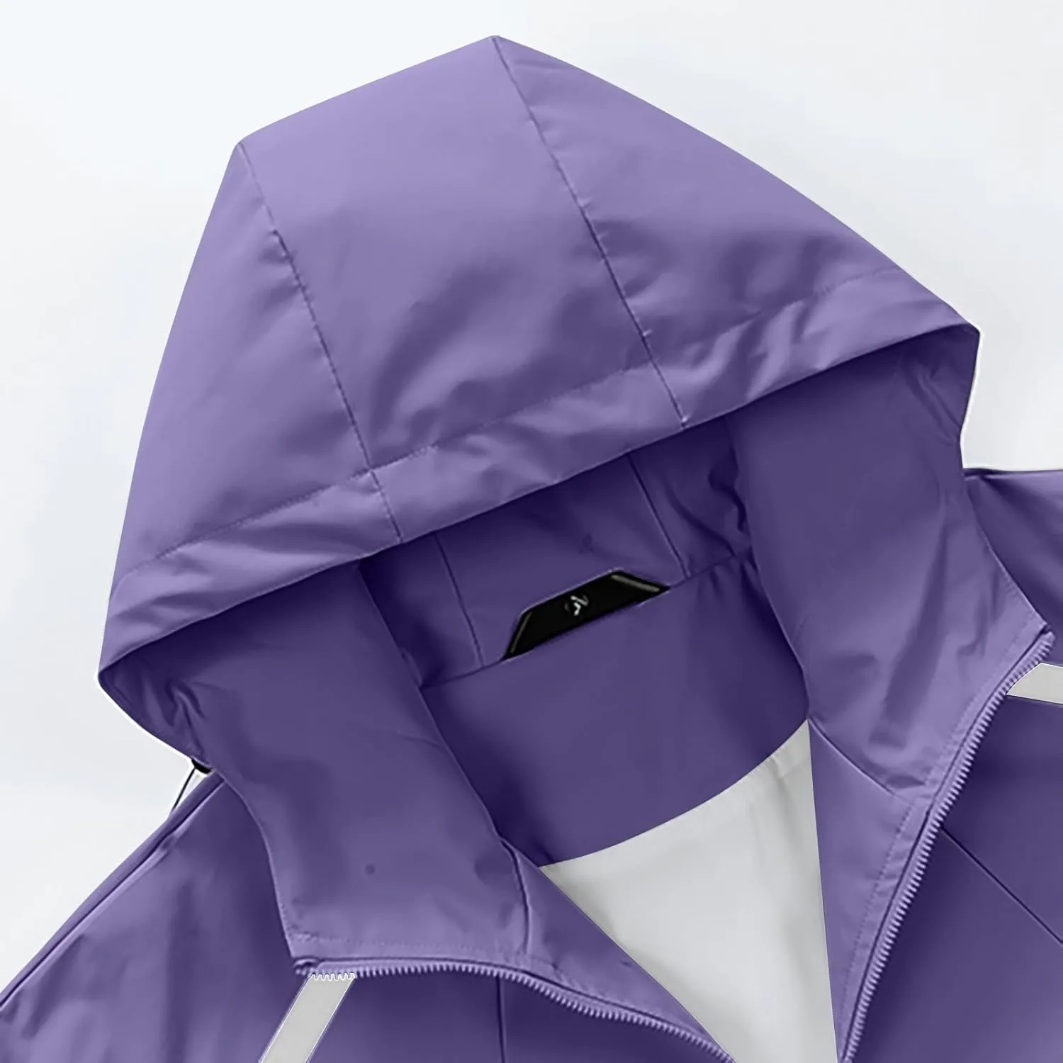 NATHGAM Men's Casual Hooded Jacket Loose Fit Long Sleeve Oversized Heavyweight Waterproof Work Windbreaker with Zipper Pocket
